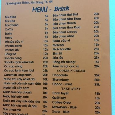 Thực đơn- Quán Ăn Link Food - Hoàng Đạo Thành