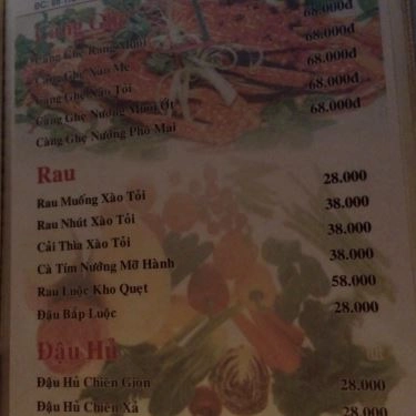 Thực đơn- Quán Ăn Lộc Ký - Trần Quang Diệu
