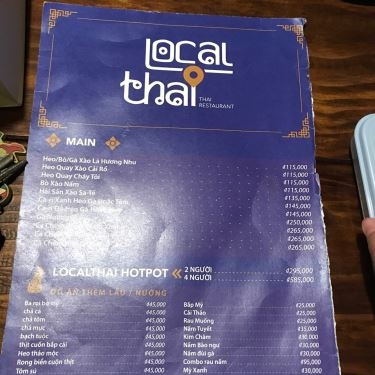 Thực đơn- Local Thai Restaurant - Nhà Hàng Thái