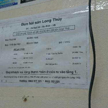 Tổng hợp- Quán Ăn Long Thủy - Bún Thái Hải Sản - Ngũ Xã