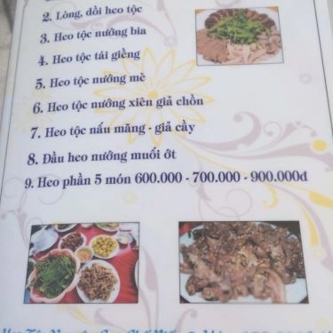 Thực đơn- Quán Ăn Lương Gia Quán - Heo Tộc