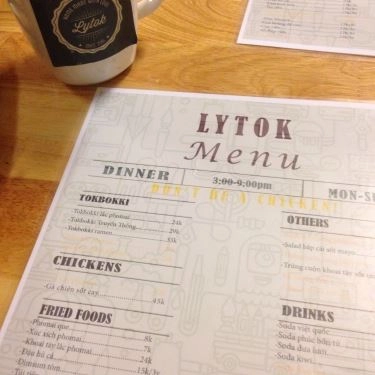 Thực đơn- Quán Ăn Lytok - Tokbokki & Ăn Vặt Hàn Quốc