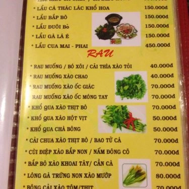 Thực đơn- Quán Ăn Mai Phai - Gà Lên Mâm