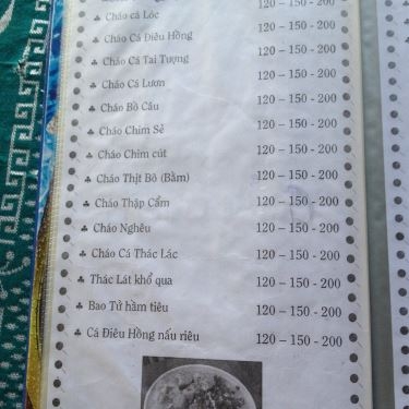 Thực đơn- Quán Ăn Cháo Cá Miền Tây 2