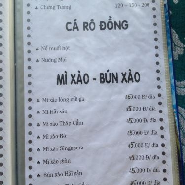 Thực đơn- Quán Ăn Cháo Cá Miền Tây 2