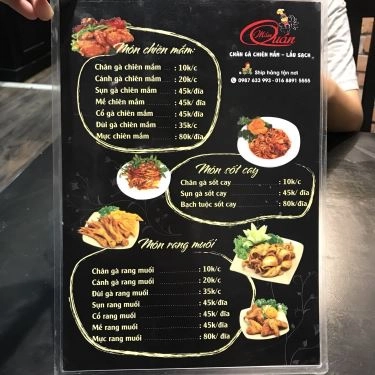 Thực đơn- Quán Ăn Mắm Quán - Chân Gà Chiên Mắm & Lẩu Sạch