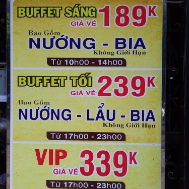 Thực đơn- Nhà Hàng Mama BBQ - Buffet Nướng & Lẩu