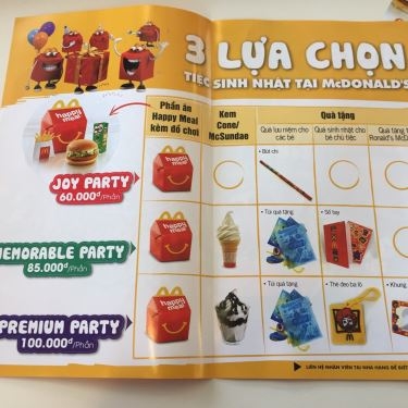 Thực đơn- Nhà Hàng McDonald's - Satra Phạm Hùng