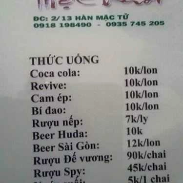 Thực đơn- Quán Ăn Mẹt Khói - Sindat Thái & Lợn Mẹt