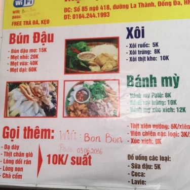Thực đơn- Quán Ăn Mẹt Quán Sinh Viên