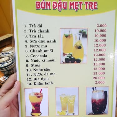 Thực đơn- Quán Ăn Mẹt Tre - Bún Đậu Mắm Tôm - Hoàng Diệu