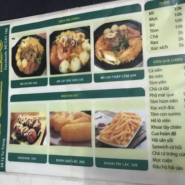 Thực đơn- Quán Ăn Mì Cay Kayak