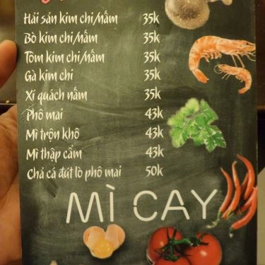 Thực đơn- Quán Ăn Mì Cay BoongBoong