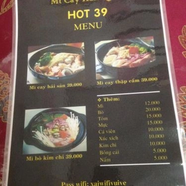 Thực đơn- Quán Ăn Mì Cay Hàn Quốc HOT 39