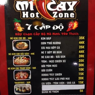 Thực đơn- Quán Ăn Mì Cay Hot Zone