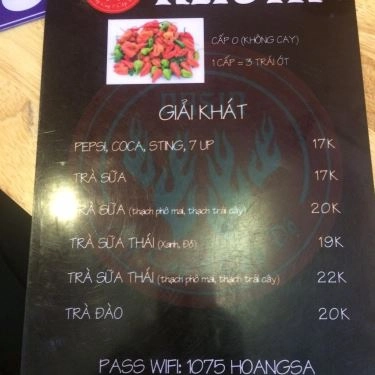Thực đơn- Quán Ăn Mì Cay Nasin