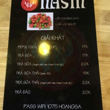 Thực đơn- Quán Ăn Mì Cay Nasin