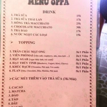 Thực đơn- Quán Ăn Mì Cay Oppa