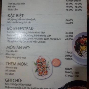 Thực đơn- Quán Ăn Mì Cay's Chef - Phạm Ngọc Thạch