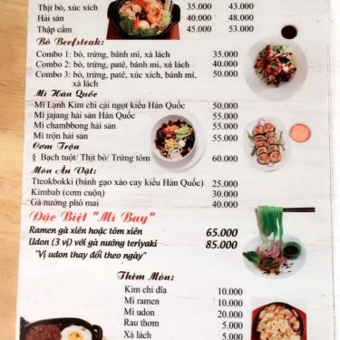 Thực đơn- Quán Ăn Mì Cay's Chef - Phạm Ngọc Thạch