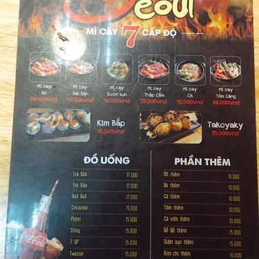 Thực đơn- Quán Ăn Mì Cay Seoul - Nguyễn Xiển