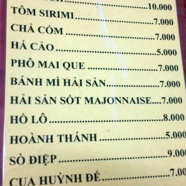 Thực đơn- Quán Ăn Mì Gói Xào Bò