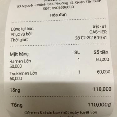 Thực đơn- Quán Ăn Mì Nhật Hana Maru