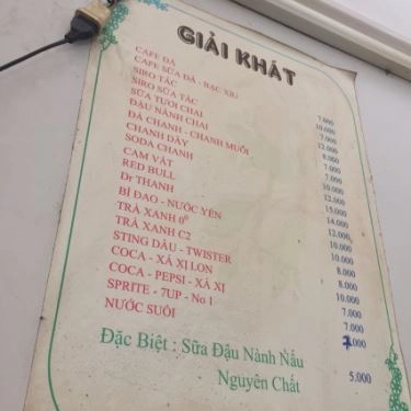 Thực đơn- Quán Ăn Mì Phục Hưng - Chu Văn An