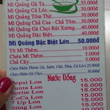 Thực đơn- Nhà Hàng Mì Quảng 3 Anh Em - Đường D2