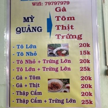 Thực đơn- Quán Ăn Mì Quảng Bà Dinh