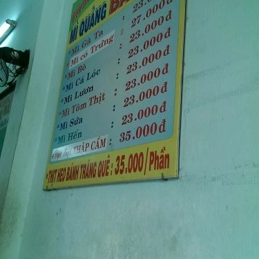 Thực đơn- Quán Ăn Mì Quảng Bà Mua - Đặng Dung