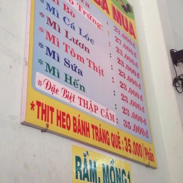 Thực đơn- Quán Ăn Mì Quảng Bà Mua - Đặng Dung