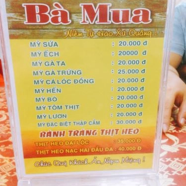 Thực đơn- Quán Ăn Mì Quảng Bà Mua - Ngũ Hành Sơn