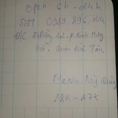 Tổng hợp- Quán Ăn Mì Quảng Đại Lộc - Đường Số 12