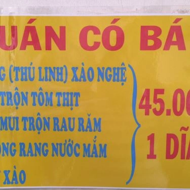 Thực đơn- Quán Ăn Mì Quảng Điện Bàn
