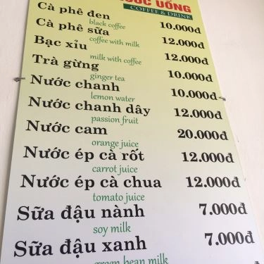 Thực đơn- Quán Ăn Mì Quảng Hải Mân - Nguyễn Hữu Thọ