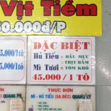 Thực đơn- Quán Ăn Mì Quang Ký - Hủ Tiếu Mì Sa Đéc