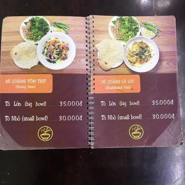 Thực đơn- Quán Ăn Mì Quảng Nam 127