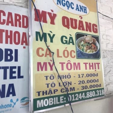 Thực đơn- Quán Ăn Mì Quảng Ngọc Anh