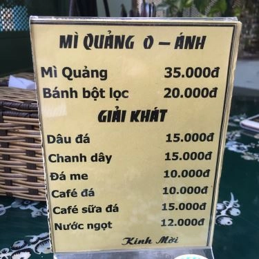 Thực đơn- Quán Ăn Mì Quảng O - Ánh Đà Lạt