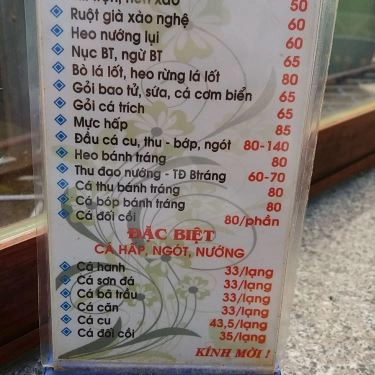 Thực đơn- Quán Ăn Mì Quảng Phú Hương