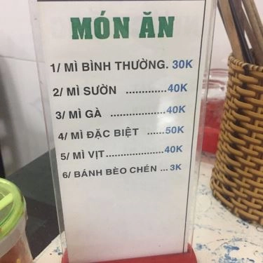 Thực đơn- Quán Ăn Mì Quảng Quỳnh Khương