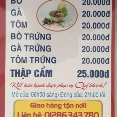 Thực đơn- Quán Ăn Mì Quảng Trang