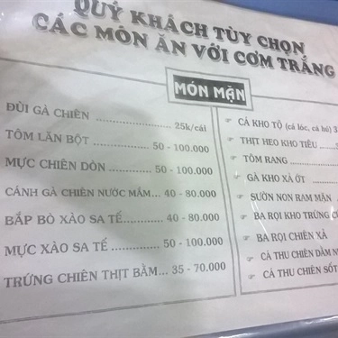 Thực đơn- Quán Ăn Mì Vịt Tiềm Chí Phát - Nguyễn Văn Nghi