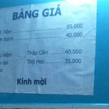 Thực đơn- Quán Ăn Mì Vịt Tiềm Thuận Hiếu - Hoàng Diệu
