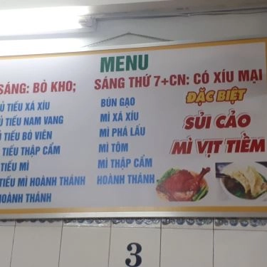 Thực đơn- Quán Ăn Mì Vịt Tiềm Hữu Ký