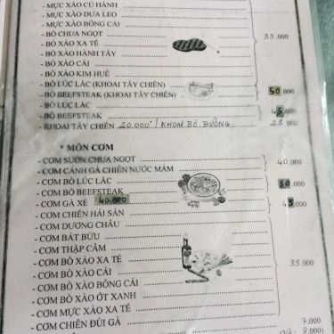 Thực đơn- Quán Ăn Cường Thịnh - Các Món Việt Hoa