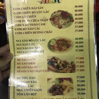 Thực đơn- Quán Ăn Mì Xào Giòn 192 - Điện Biên Phủ