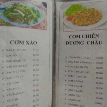 Thực đơn- Quán Ăn Mì Xào Nhiêu Lộc