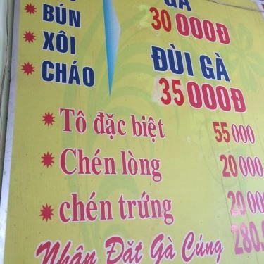 Thực đơn- Quán Ăn Miến Phở Gà - Trần Huy Liệu